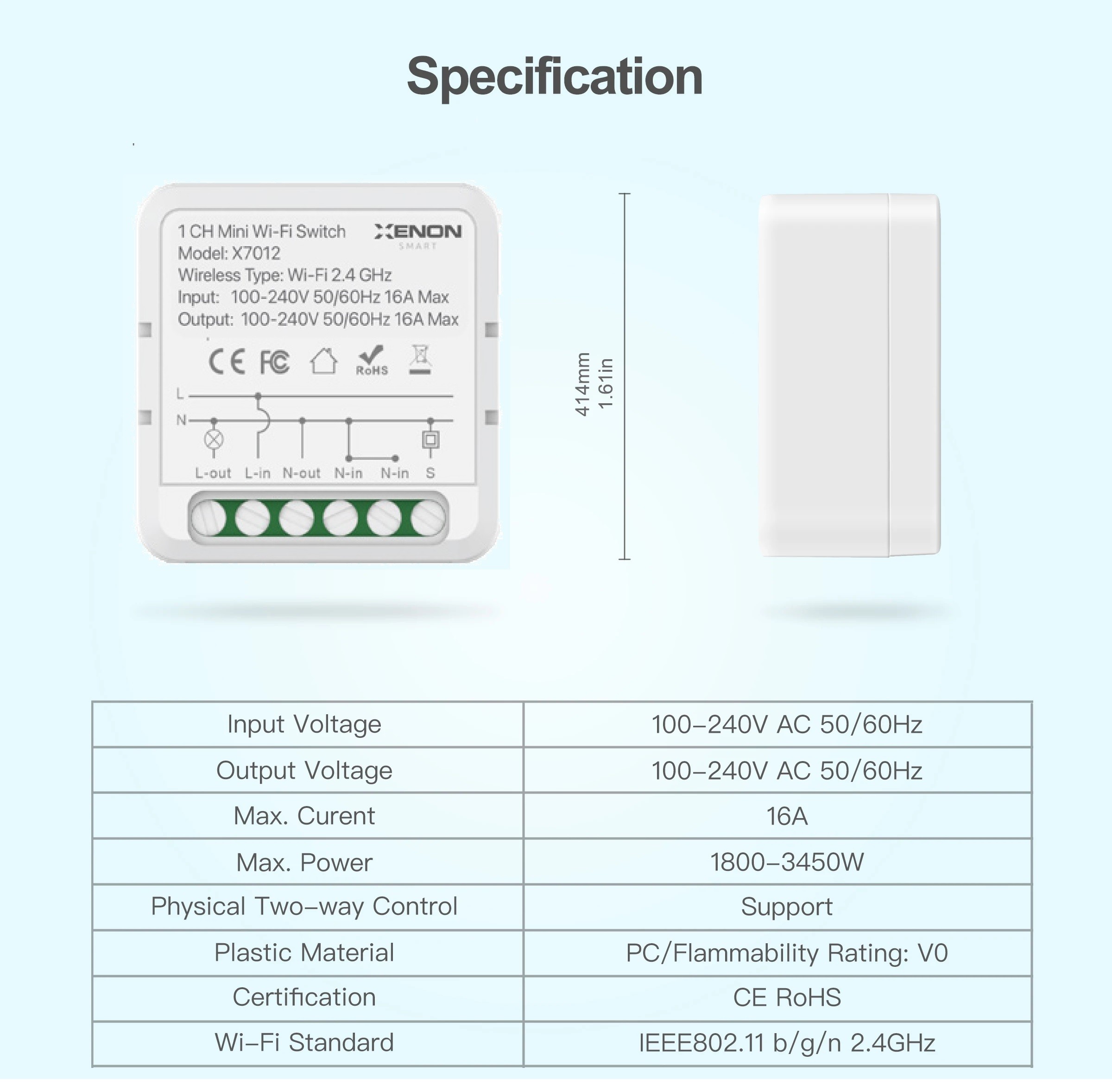 XENON SMART TUYA 1CH Wifi Mini akıllı tekli switch 16A Işık Anahtarı