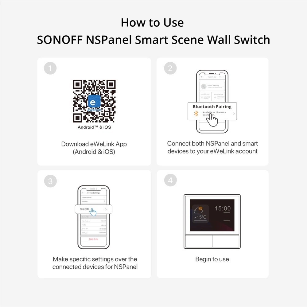 SONOFF NSPanel akıllı sahne duvar anahtarı Wifi akıllı anahtarı 