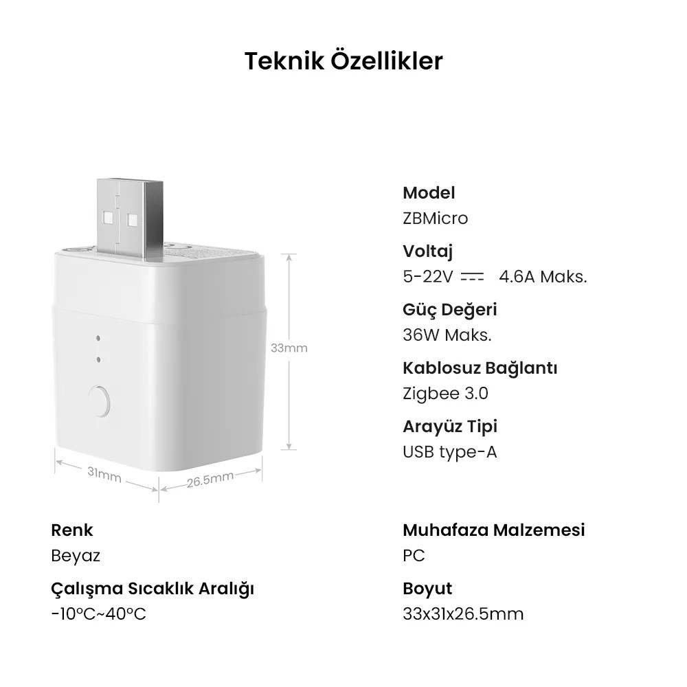SONOFF ZBMICRO Micro Zigbee USB Akilli Adaptör