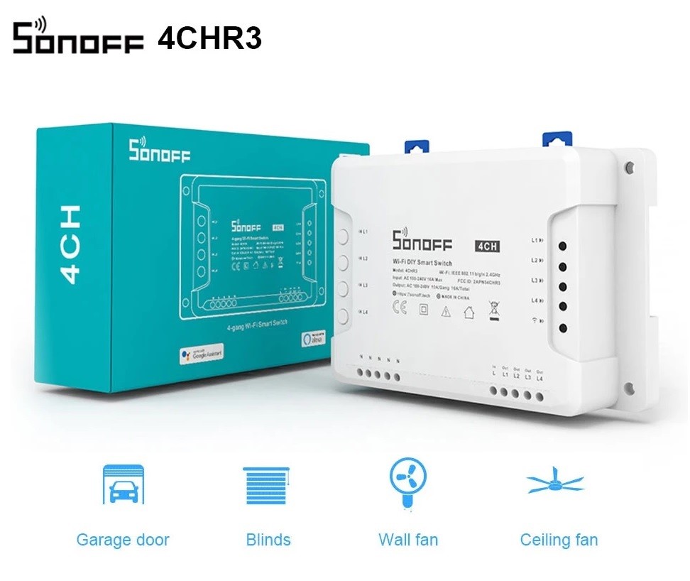 SONOFF 4CHR3 AKILLI EV RÖLE KARTI SONOFF 4CH WIFI RÖLE