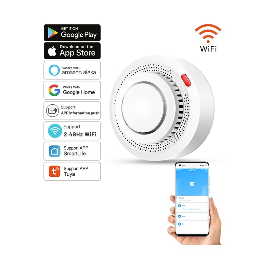 TUYA Wifi Duman dedektörü Duman sensörü 
