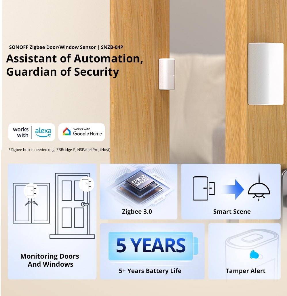 SNZB-04P ZigBee Kapı ve Pencere Sensörü
