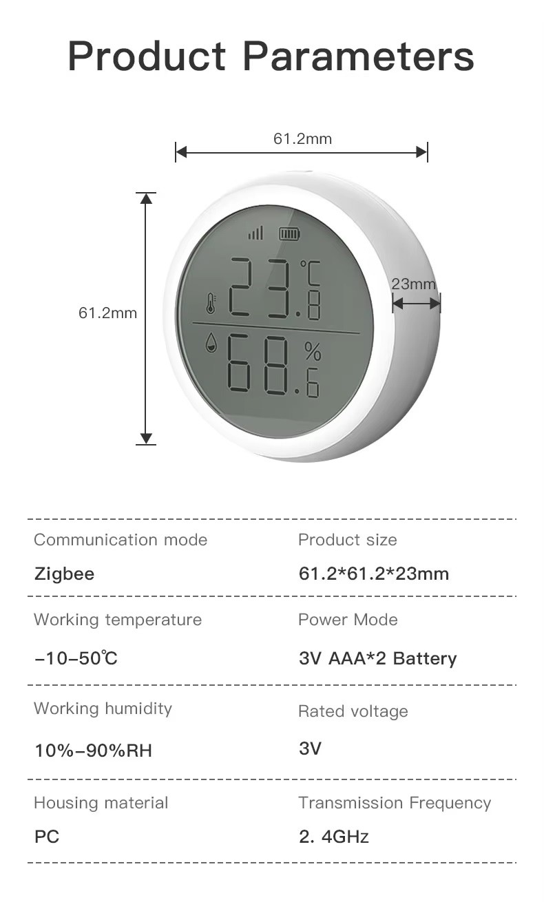 Tuya Zigbee akıllı sıcaklık ve nem sensörü XENON SMART