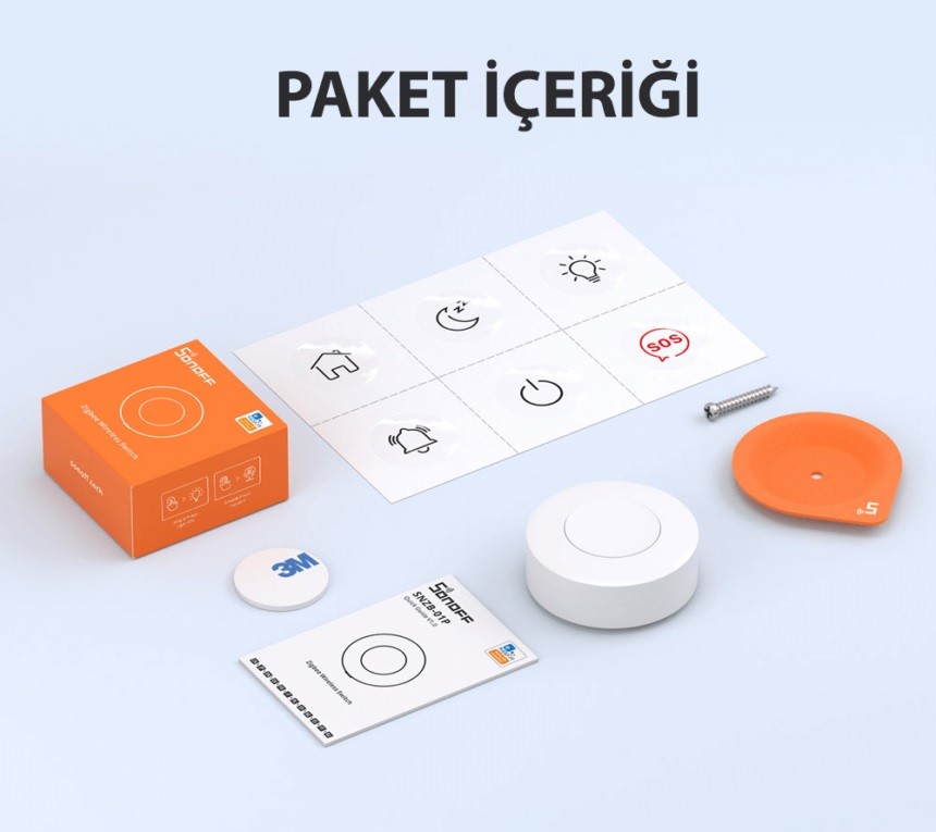 Sonoff SNZB-01P Kablosuz Akıllı Zigbee Buton 