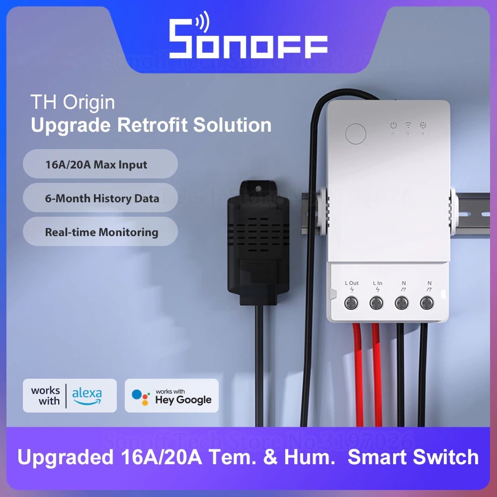 SONOFF TH ORIGIN 16AH Wifi Sıcaklık ve Nem Takip Rölesi