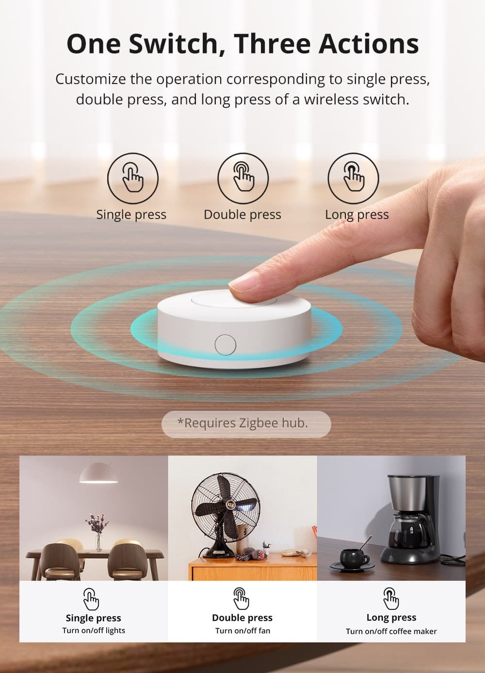 Sonoff SNZB-01P Kablosuz Akıllı Zigbee Buton 