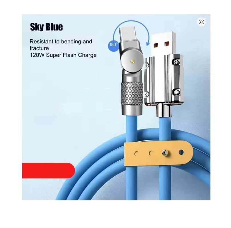 120W 6A Dirsek Mikro USB Hızlı Şarj Veri Kablosu  Type C 120 W 6A Süper Hızlı Şarj  Samsung Xiaomi Huawei, infinix için