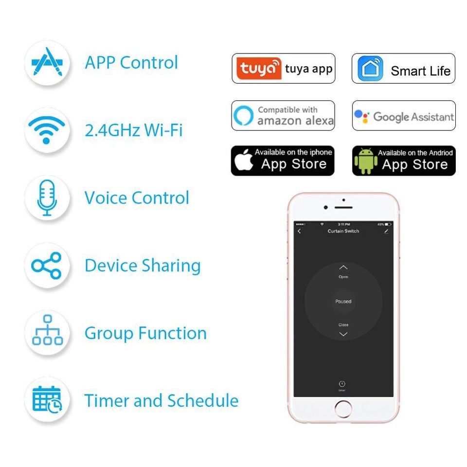 XENON SMART Tuya Akıllı Wifi Perde Anahtarı Perde Kepenk Switch