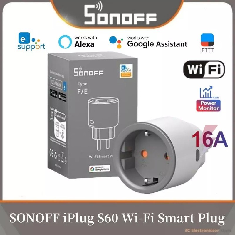 SONOFF S60 TPF Akıllı Fiş Wifi Akıllı Soket