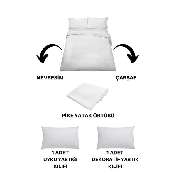 Amazon 5 Parça Pamuklu Pike Yatak Örtülü Fil Desenli ve Fırfırlı Tek Kişilik Nevresim Takımı Bej