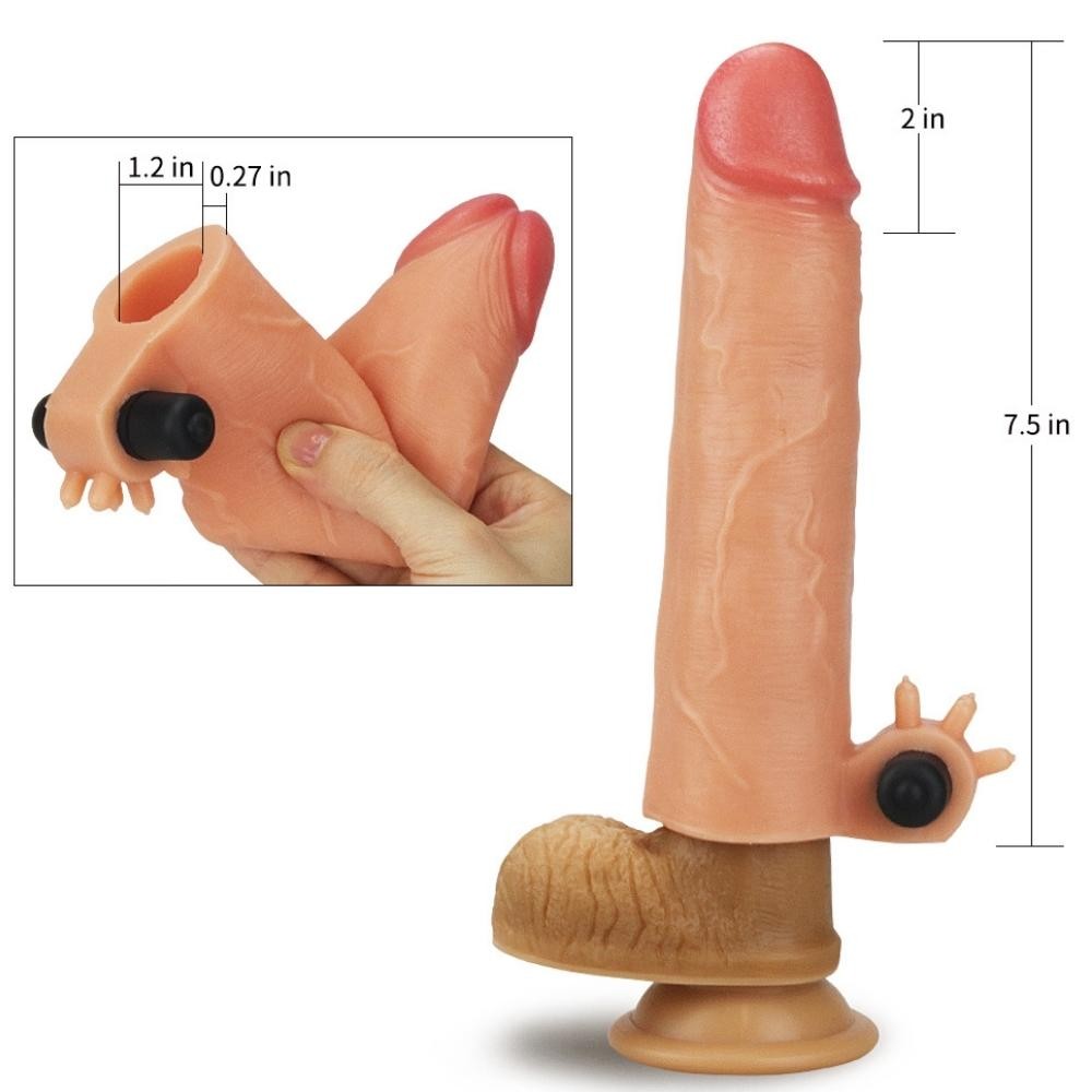 Lovetoy Nature Extender Doğal Et Dokulu Titreşimli Penis Kılıfı 