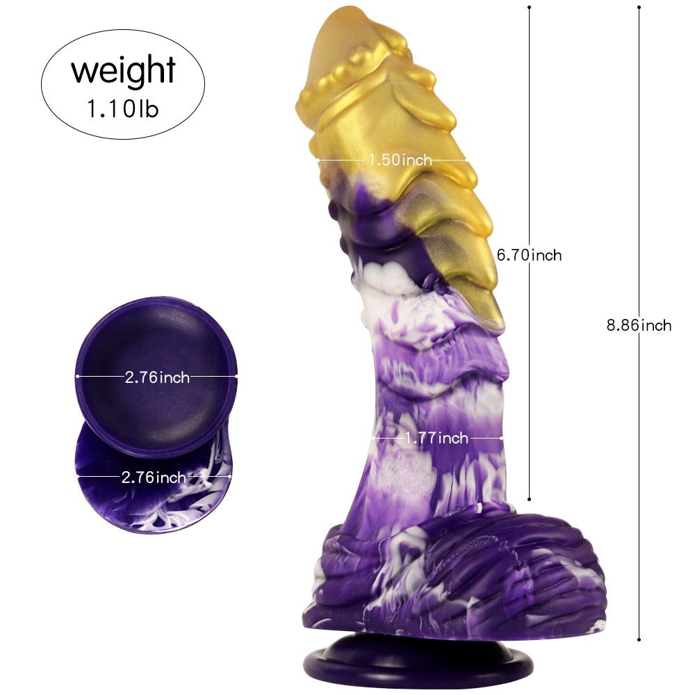 Shequ Jelly Dildo Series Monster 37 Realistik Penis SQ-WBD10115-Yellow