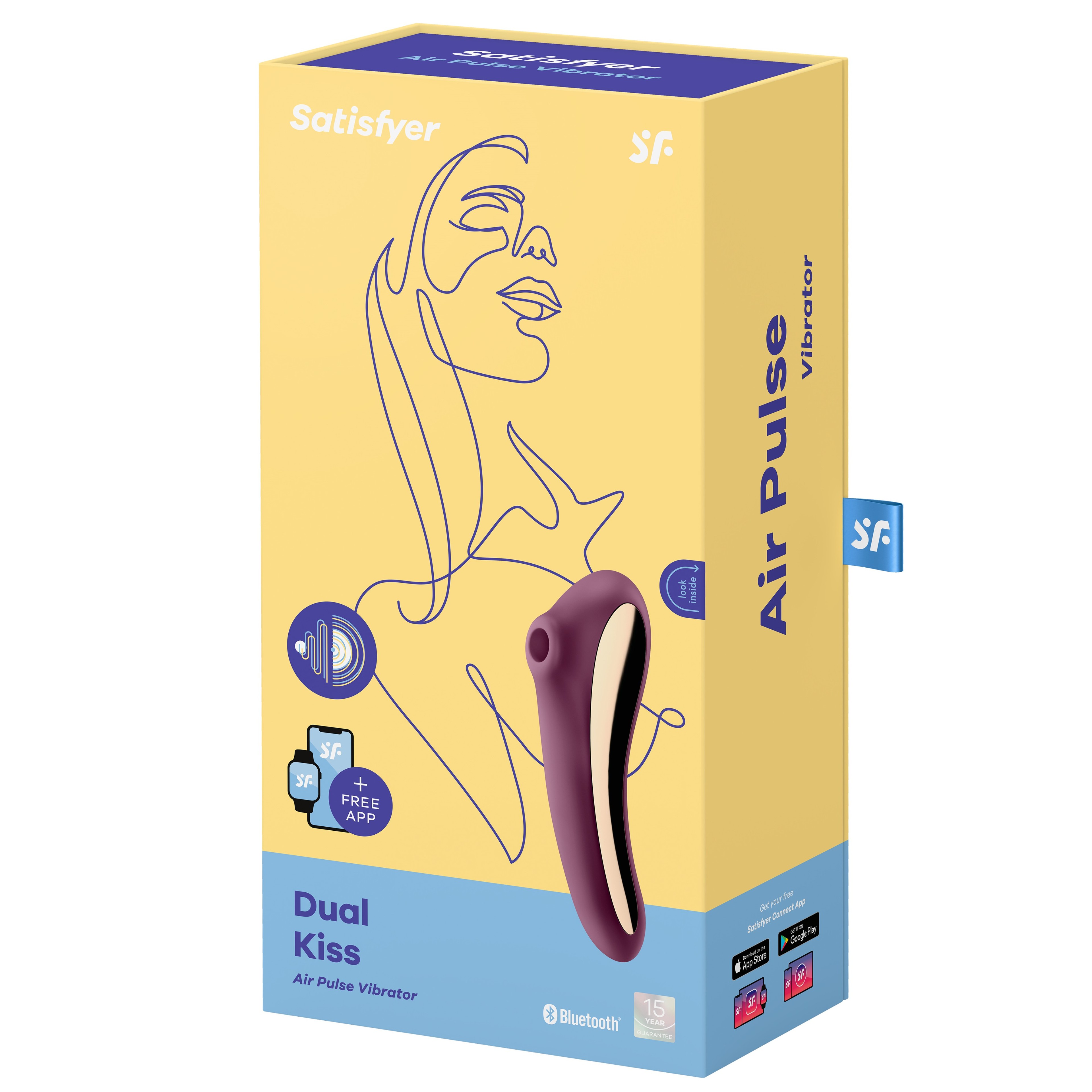 Satisfyer Dual Kiss Telefon Kontrollü Hava Darbeli Vibratör Purple