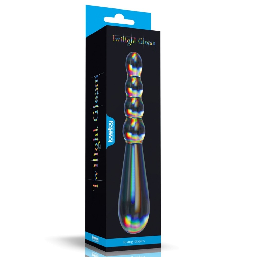 Lovetoy Twilight Gleam Glass Dildo Rising Ripples Cam Dildo