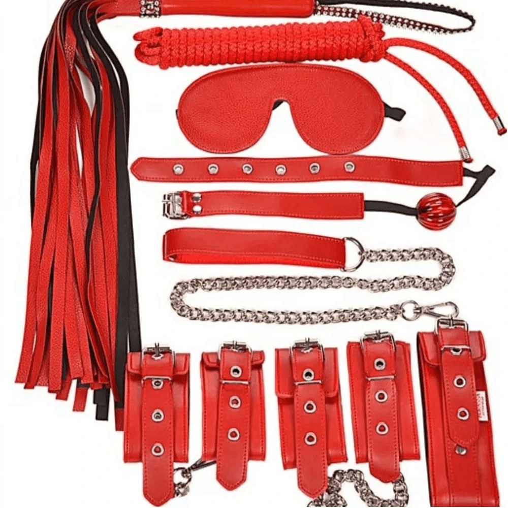 Erox Fetish Fantasy Series 8 Pcs. Fetiş Pozisyon Seti-Kırmızı