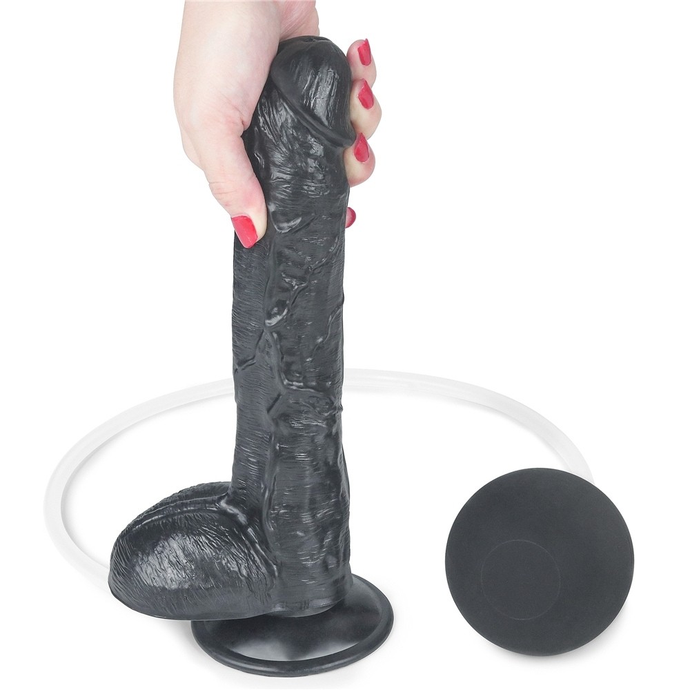 Lovetoy 10 Squirt Extreme Black 25 Cm Boşalabilen Realistik Penis