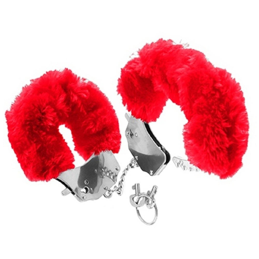 Erox Fetish Fantasy Series Metalic Hand Cuffs Peluşlu Metal Kelepçe-Kırmızı