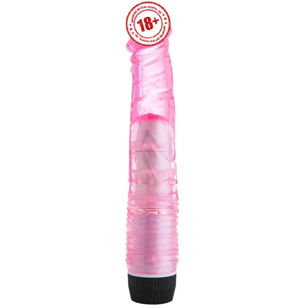 Erox Vibes Pink Kademeli Titreşimli Jel Vibratör 23 Cm