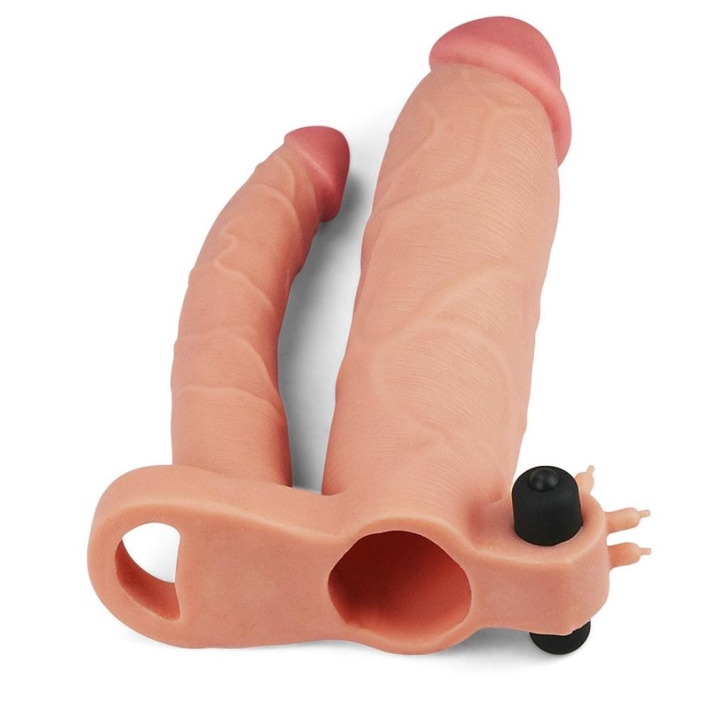 Lovetoy Pleasure X Tender 7.6 cm Dolgulu Çift Taraflı Penis Kılıfı