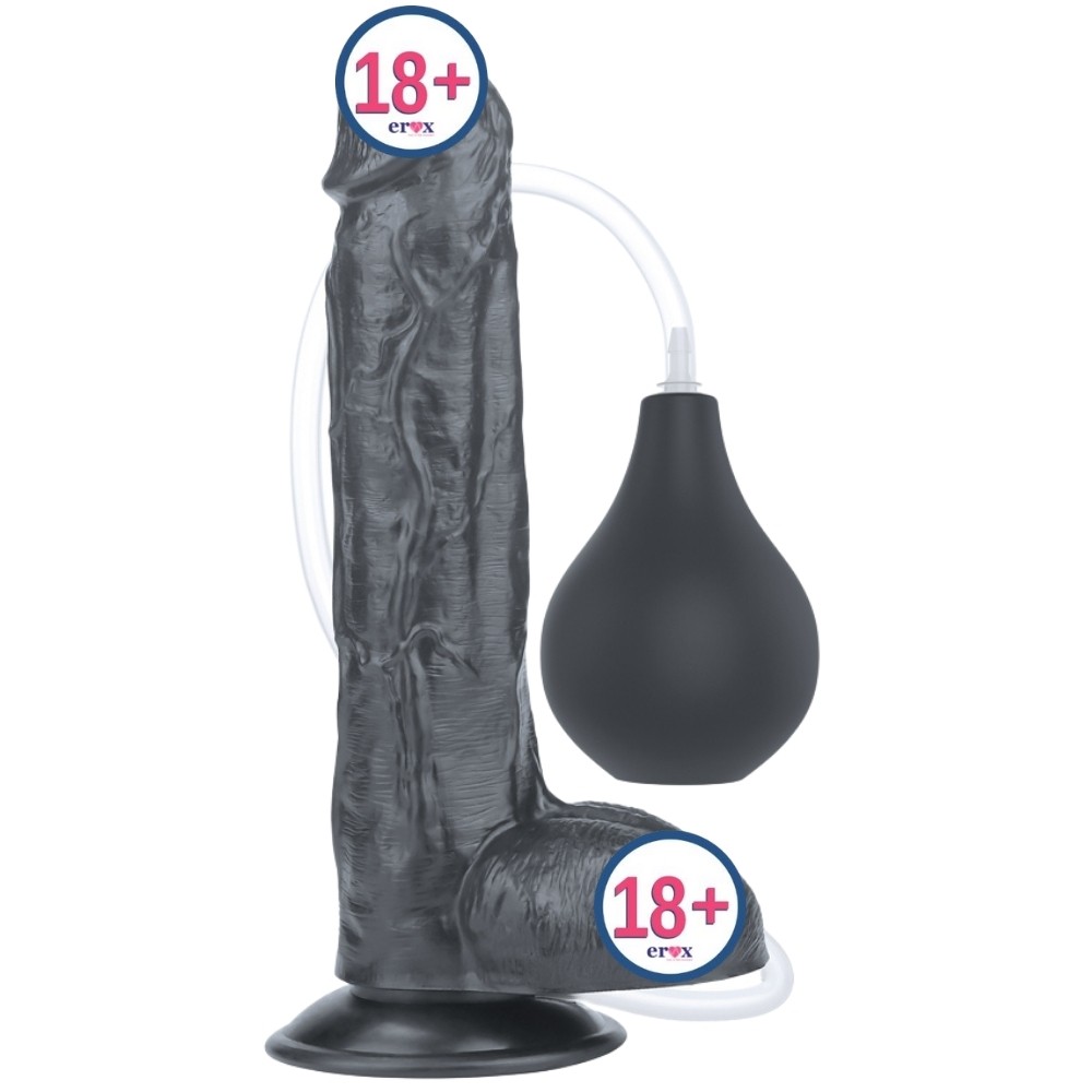 Lovetoy 10 Squirt Extreme Black 25 Cm Boşalabilen Realistik Penis