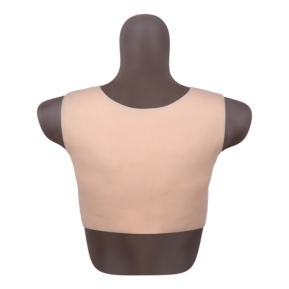Bodysuit Crossdresser Brown Askılı Giyilebilir Silikon Göğüs XL Beden