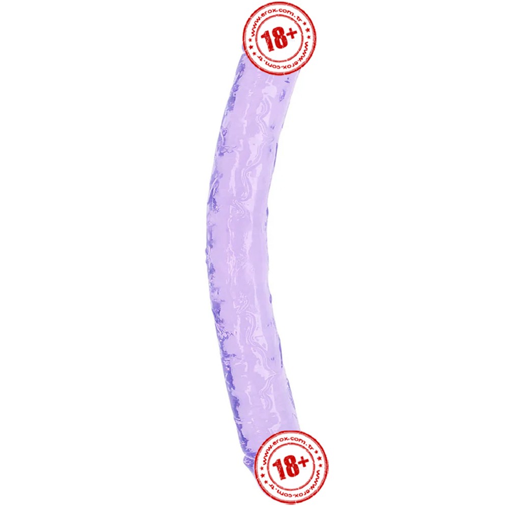 Doc Johnson Cyrstal Jellies 45 Cm Çift Taraflı Realistik Jel Penis-Mor