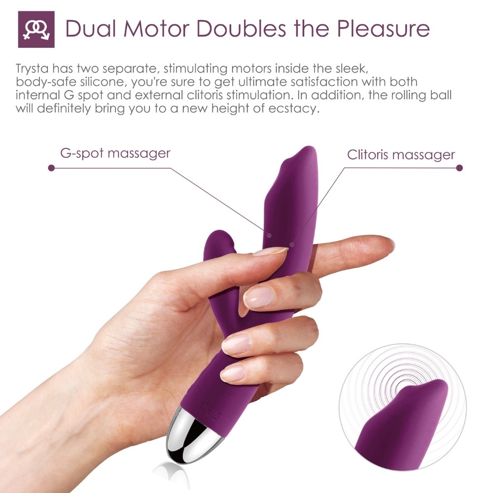 Svakom Trysta Hedefli Dönen G-Spot Rabbit Vibrator Purple