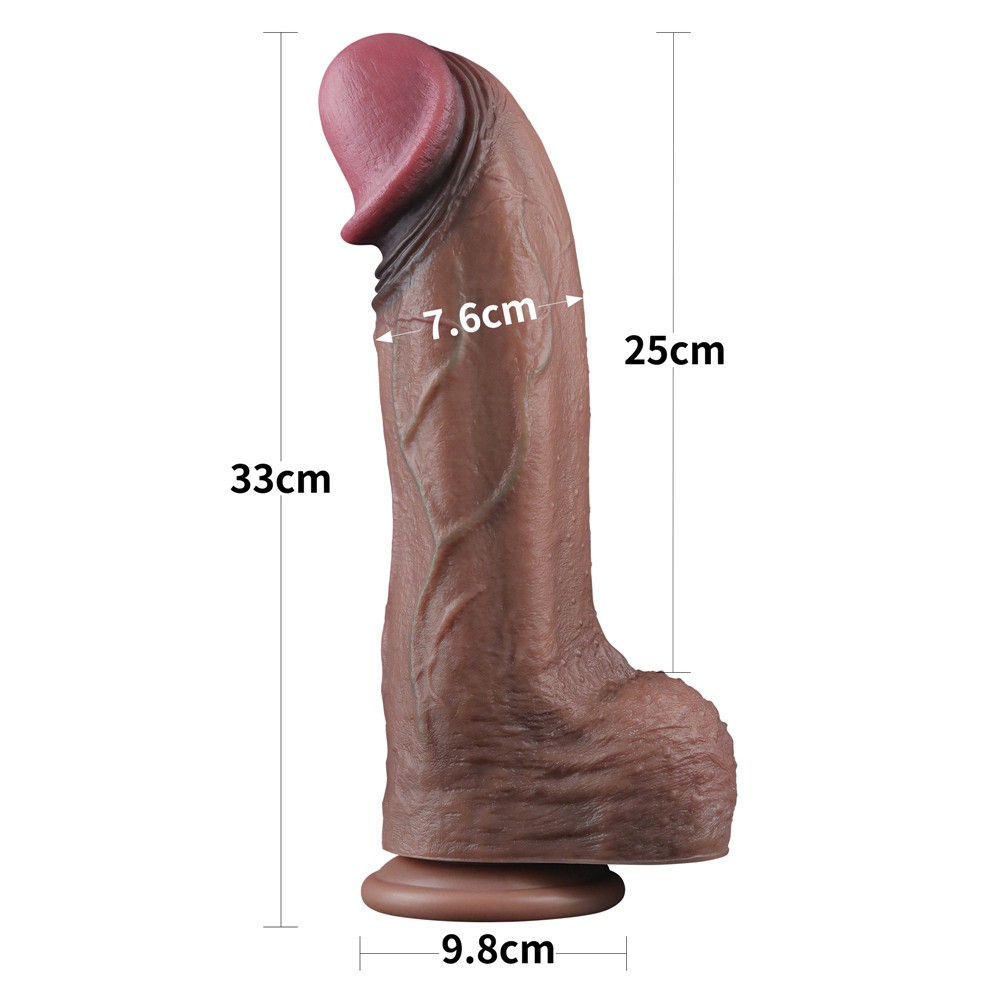 Lovetoy Dual Layered XXL Platinum Silicone 33 Cm Gerçekci Kalın Realistik Penis