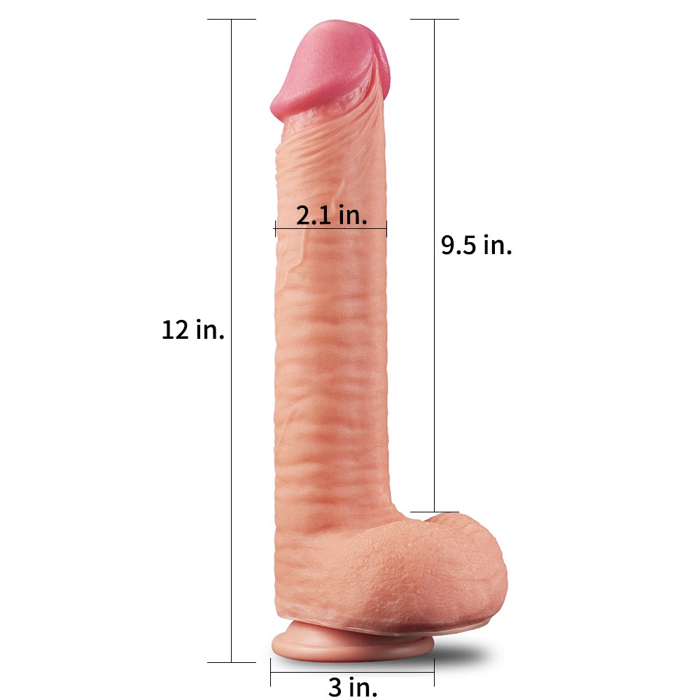 Özel Yumuşak Doku Çift Katmanlı Kemerli Strapon Penis 26 cm