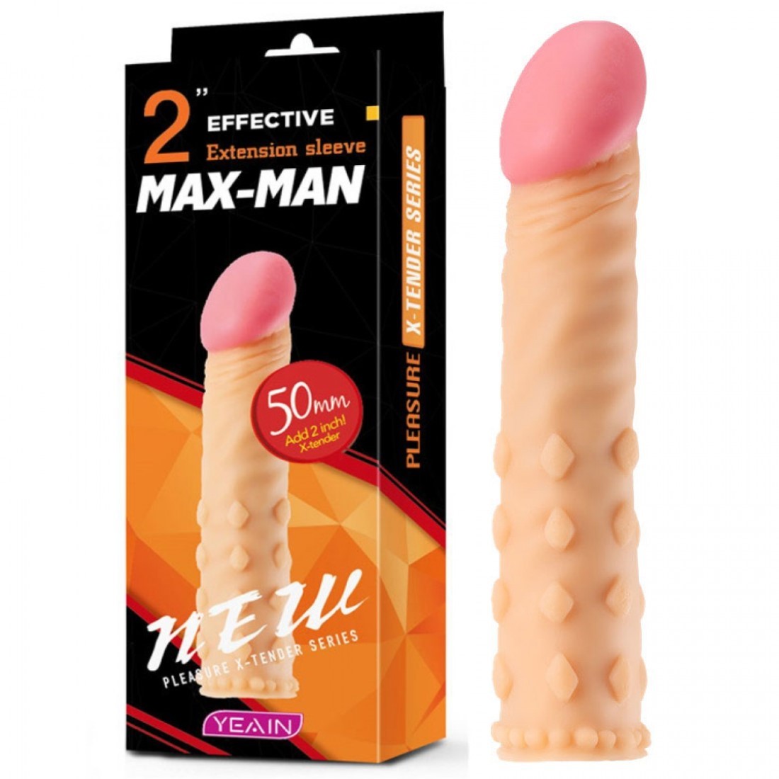 Yeain Max Man 5 cm Uzatmalı Tırtıklı Penis Kılıf