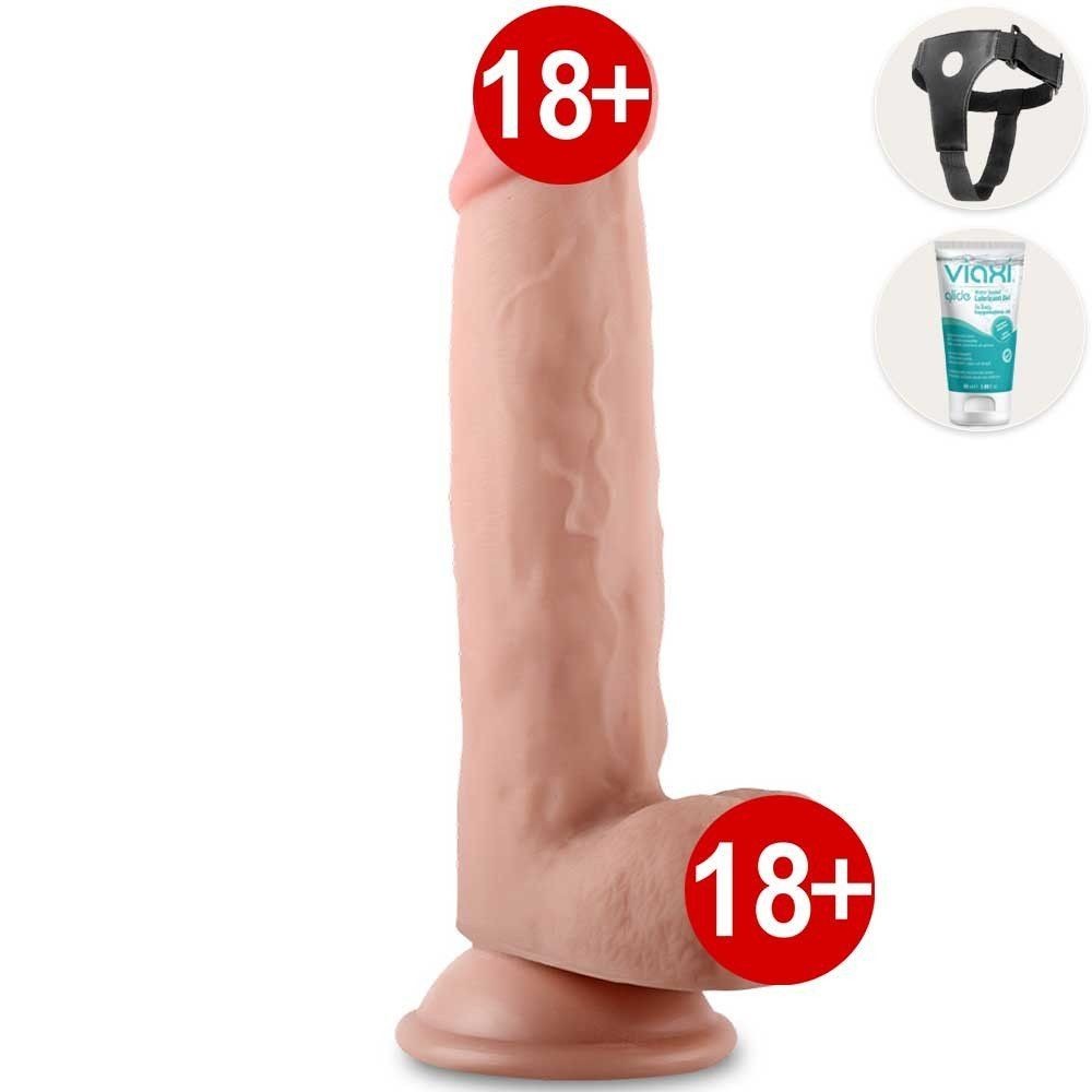 Lovetoy Sliding Skin Deri Özellikli Kemerli Strapon Realistik Penis 20 cm