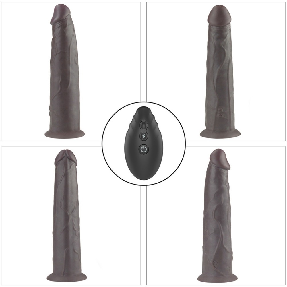 Lovetoy Dual Layered Platinum Silicone Black 22.8 Cm Titreşimli Realistik Penis