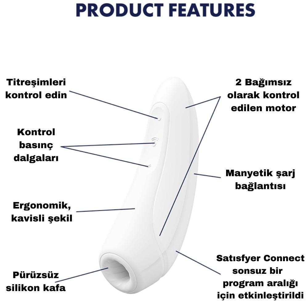 Satisfyer Curvy 1+ White Telefon Kontrollü Emiş Vibratör