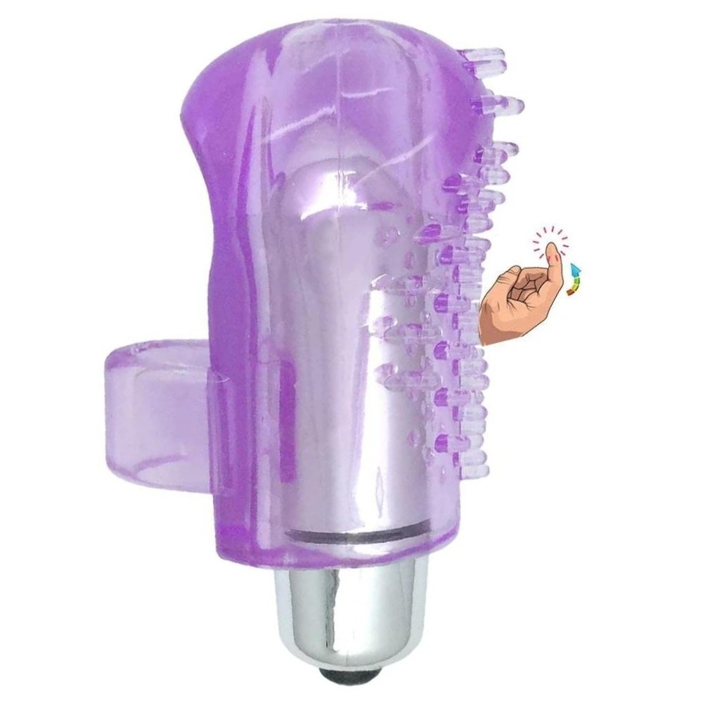 Erox Finger Vibe Silicone Tırtıklı Parmak Vibratör - Purple