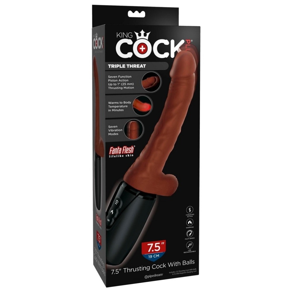 Pipedream King Cock 7,5 İnch Isıtmalı ve İleri Geri Hareketli Penis