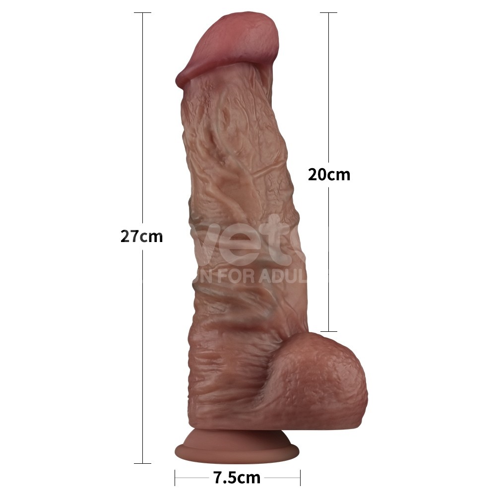 Lovetoy Dual Layered XXL Platinum Silicone 27 Cm Gerçekci Realistik Penis