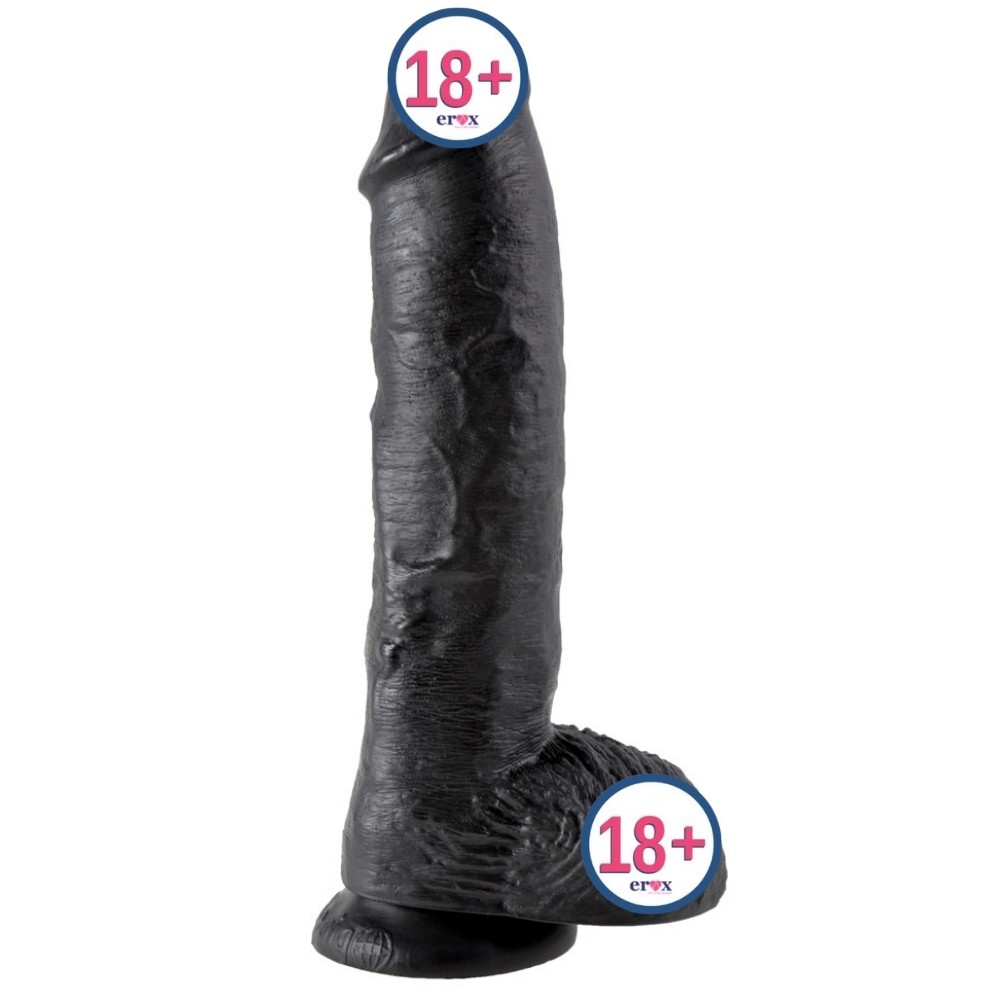 Pipedream King Cock 10 Inch Cock With Balls Realistik Penis - Black