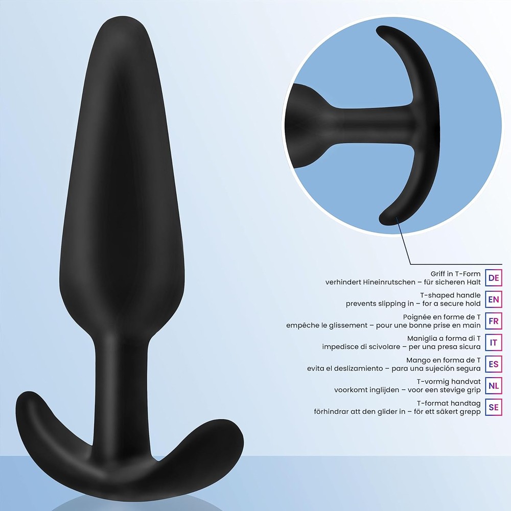 Erox Anal Fantasy Silicone Jelly Butt Plug Anal Alıştırıcı-Black