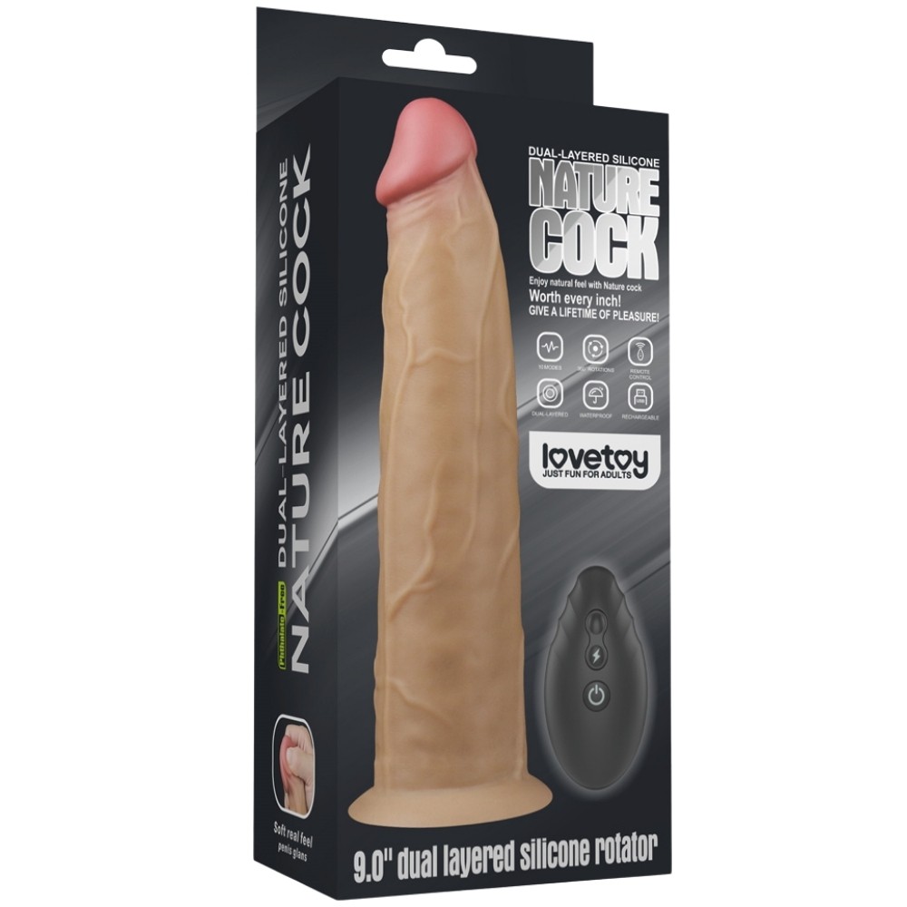 Lovetoy Dual Layered Platinum Silicone 22.8 Cm Titreşimli Realistik Penis