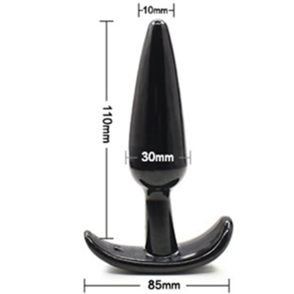 Erox Anal Fantasy Silicone Jelly Butt Plug Anal Alıştırıcı-Black