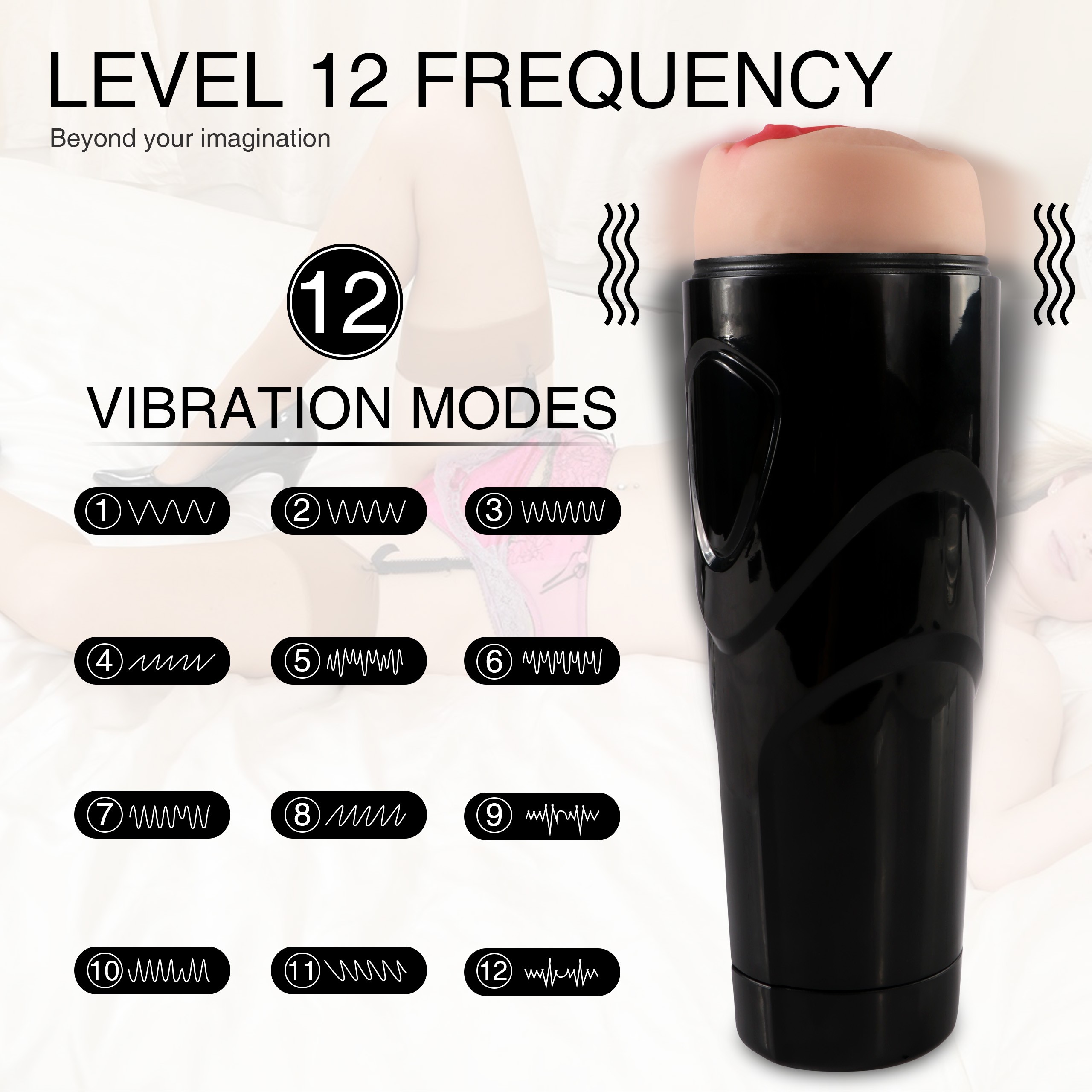 Shequ Dot Sabitlenebilir 3 Hız 7 Mod Titreşimli Realistik Vajina