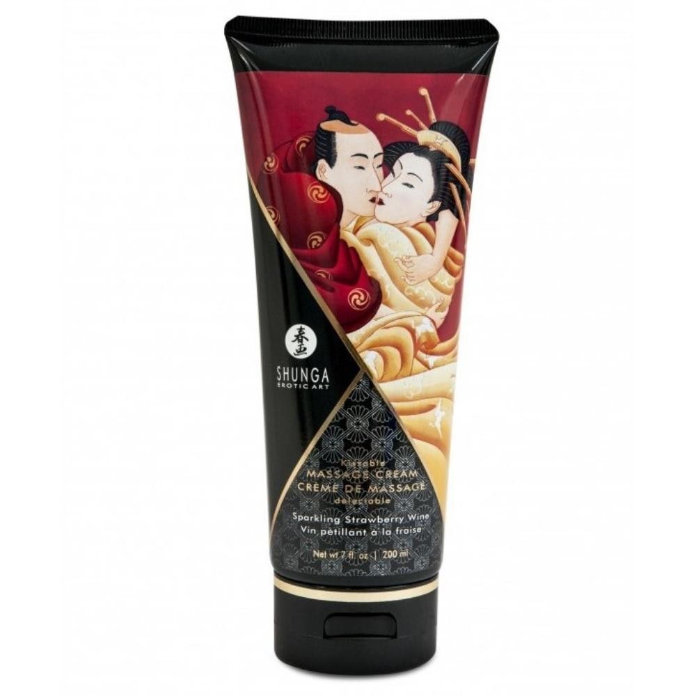 Shunga Kissable Massage Cream Çilekli 200 Ml