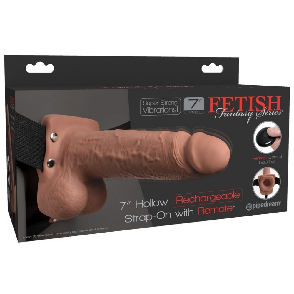 Fetish Fantasy Serisi 18 Cm Uzaktan Kumandalı Titreşimli Strap-On İçi Boş Kemerli Penis