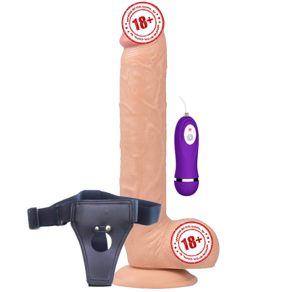 Xise Optimus Strapon 28 cm Belden Bağlamalı Titreşimli Realistik Penis
