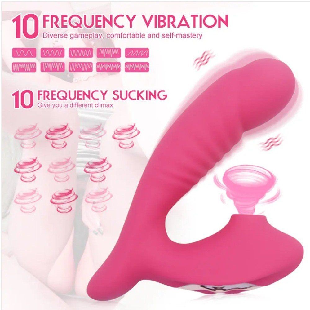 Erox Emiş Güçlü ve G-Stimulant 10 Mod Vibrator Pembe