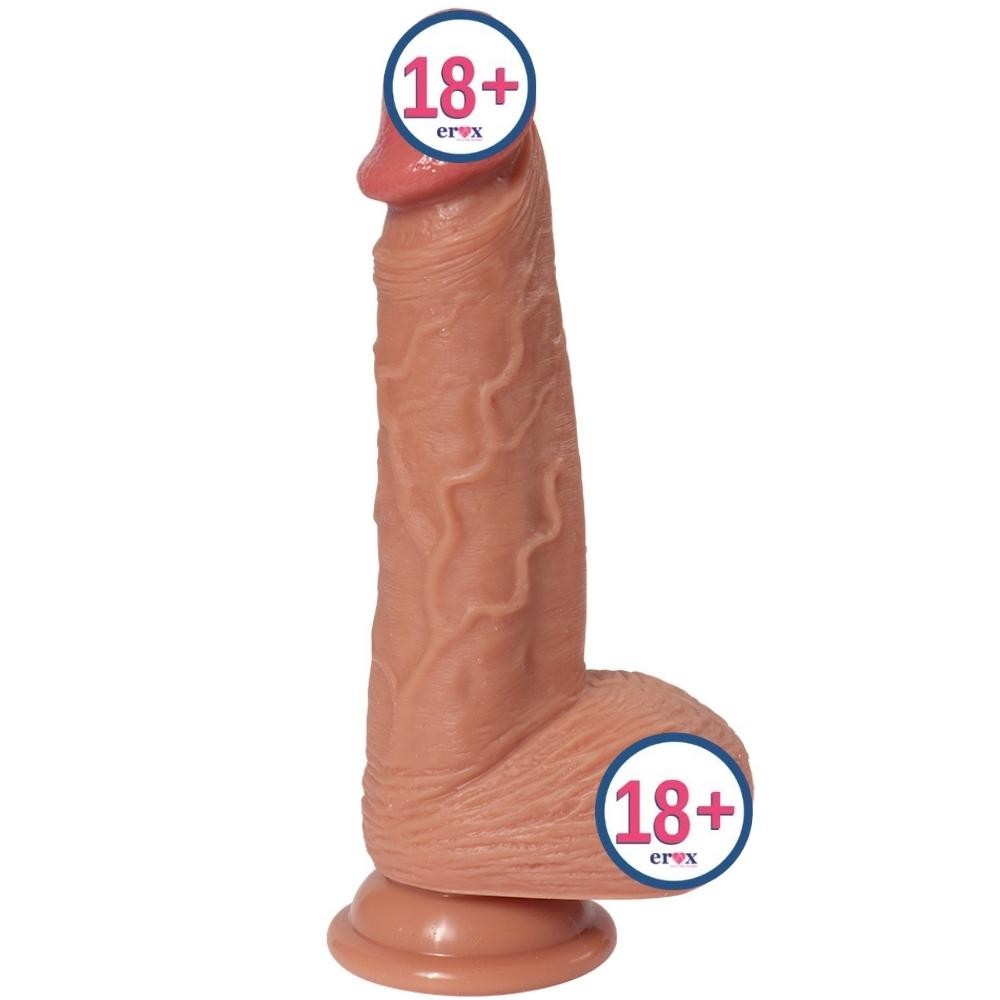 Shequ İke 20 Cm Çift Katmanlı Özel Dokulu Realistik Penis