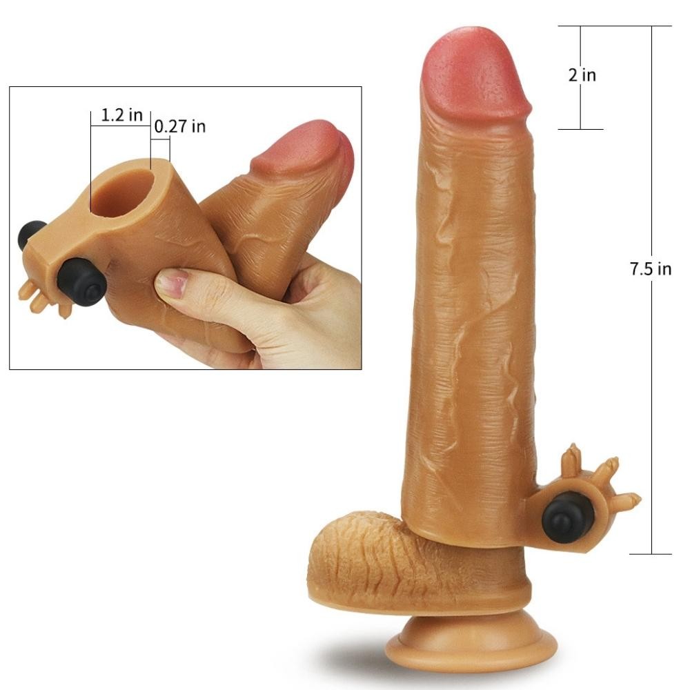 Lovetoy Nature Extender Doğal Et Dokulu Titreşimli Melez Penis Kılıfı