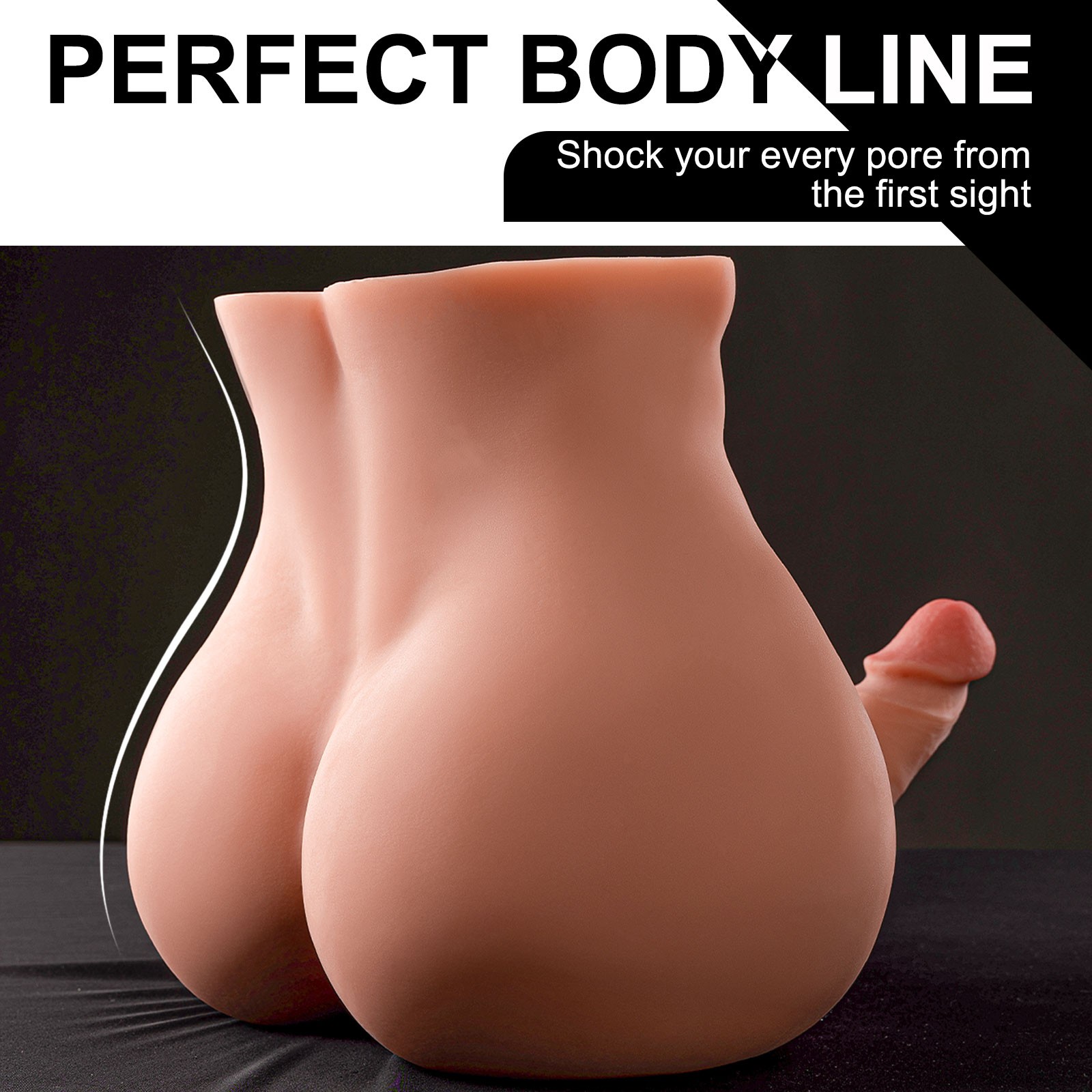 Shequ Bartlett Ass Hareketli Erkek Yarım Vücut Masturbator SQ-MAR30019V