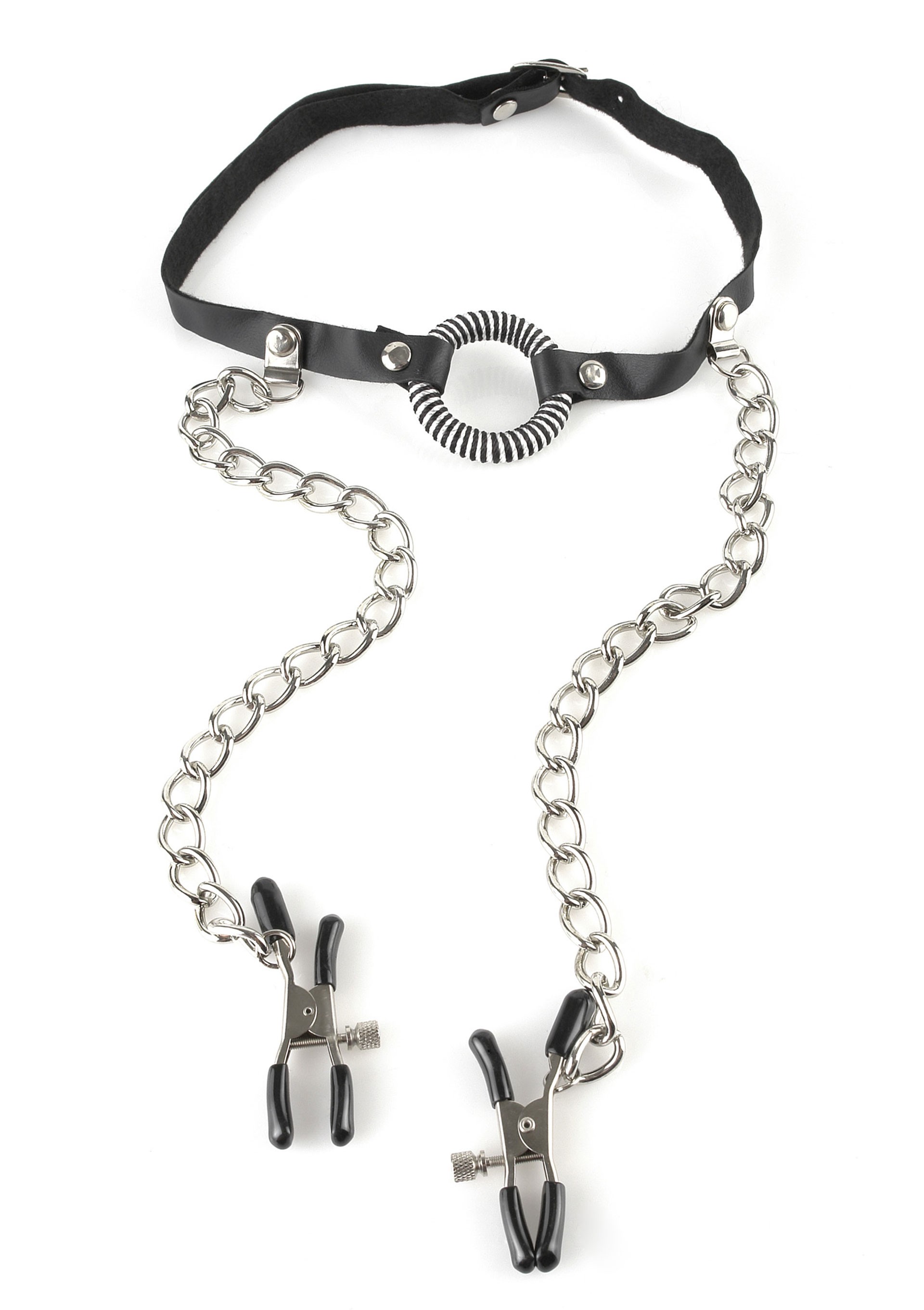 Pipedream Fetish Fantasy Series O-Ring Gag With Nipple Clamps