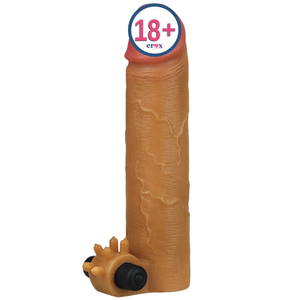 Lovetoy Nature Extender Doğal Et Dokulu Titreşimli Melez Penis Kılıfı